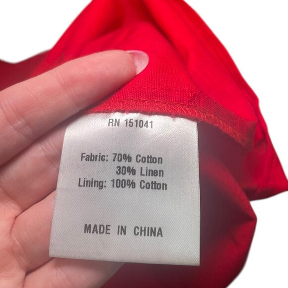 Kourt Laing Red Puff Sleeve Midi Dress Size Small NWT - Picture 4 of 6